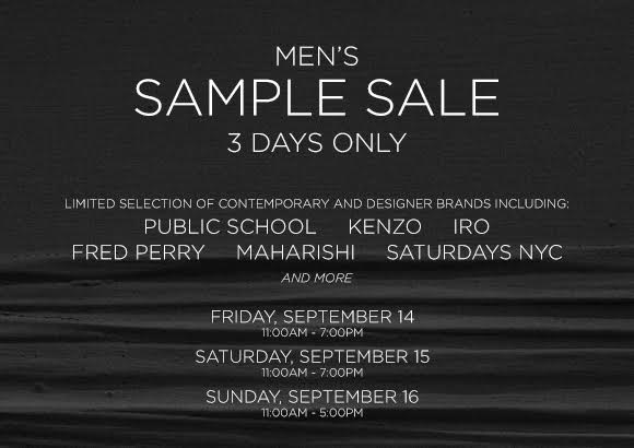 Privé Men's Sample Sale  The Choosy Beggar